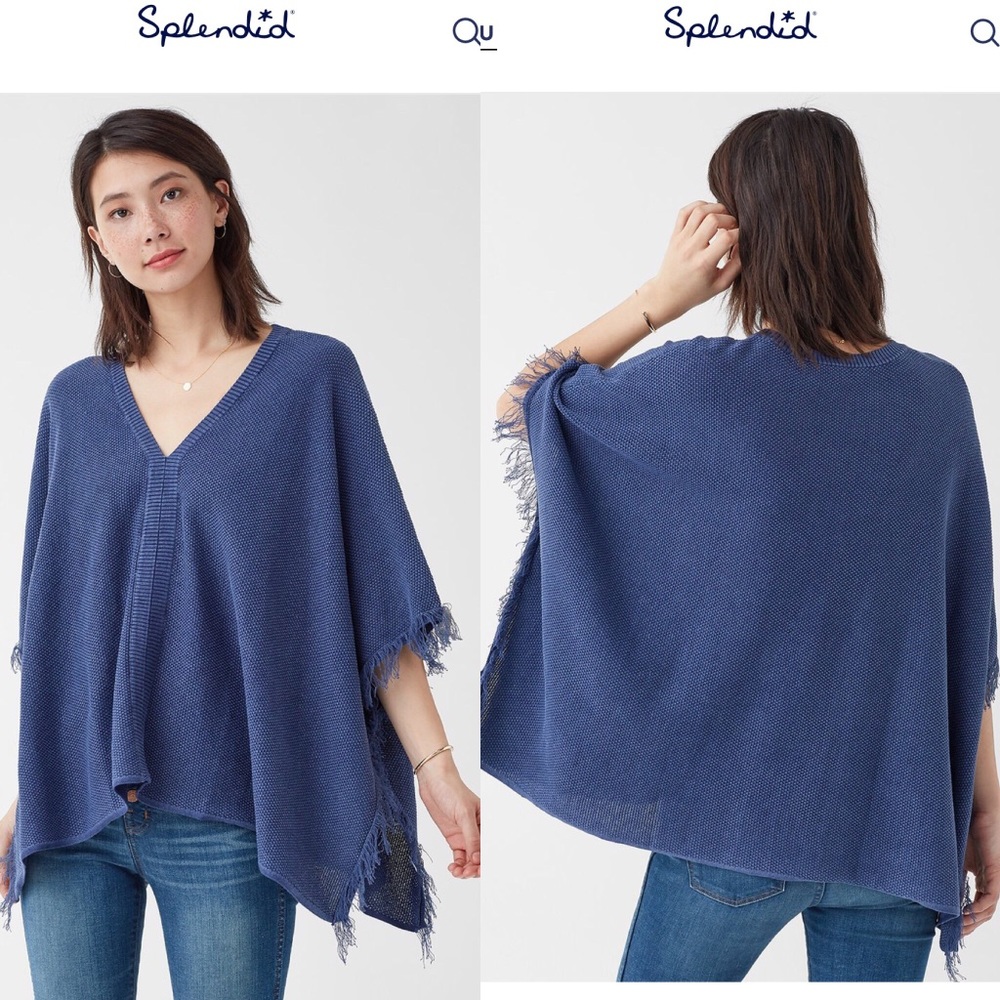 Splendid Frayed Poncho NWT Medium